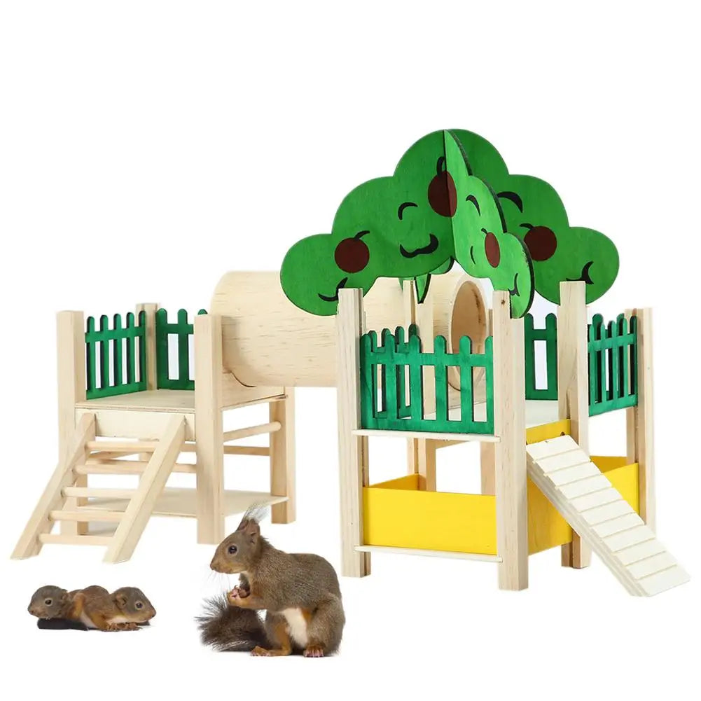 Hamster House Playground Perch Gym Stand Playpen with Ladders