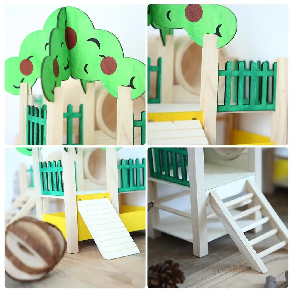 Hamster House Playground Perch Gym Stand Playpen with Ladders