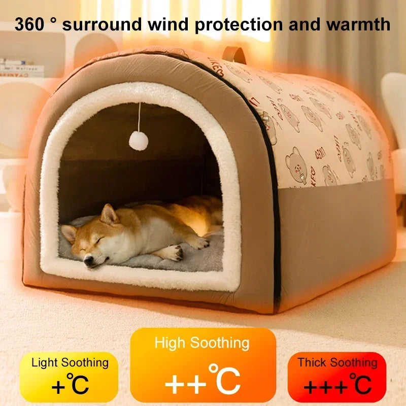 Big Dog Kennel Warm Winter Dog House Mat Detachable Washable Dogs Bed