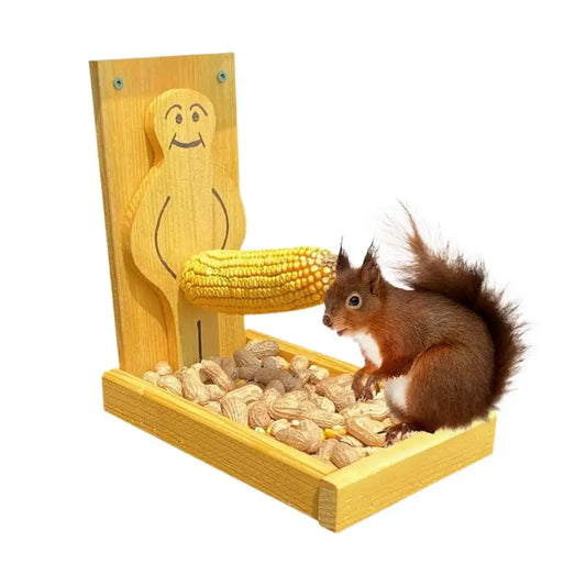 Outdoor Wooden Squirrel Feeder