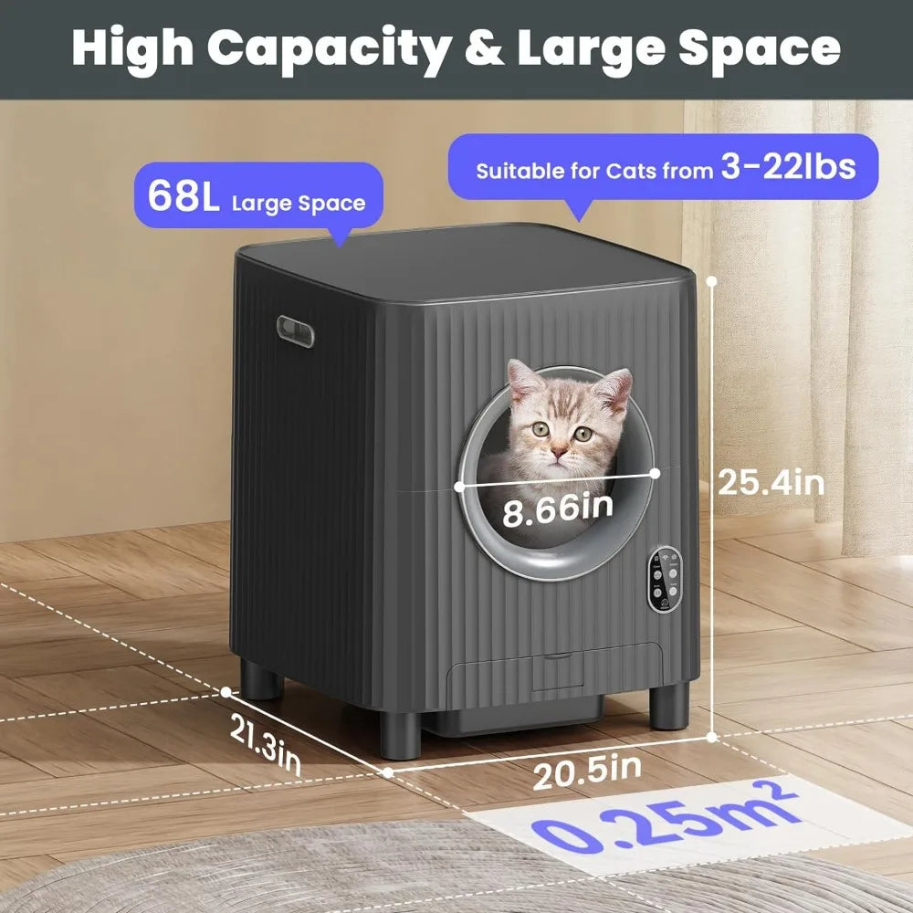 Large Capacity Automatic Cat Litter Box With APP Control