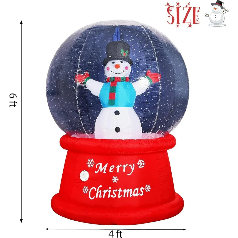 Christmas 2024 New Inflatable Snow Globe with Music Snowman Air Blower Bright LED Light