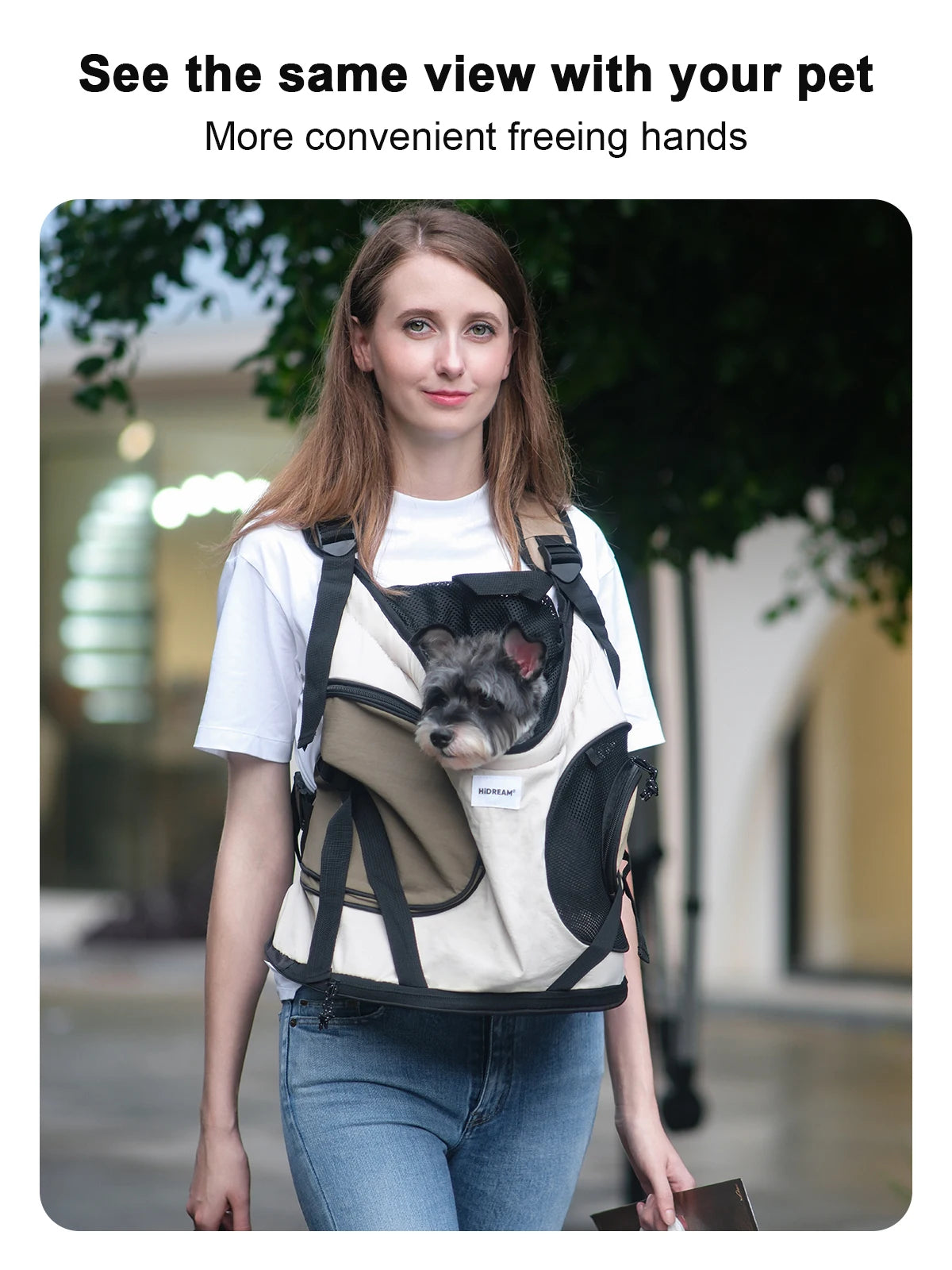 Cat or Dog Carrier Breathable Canvas Portable Backpack Cross Shoulder Strap