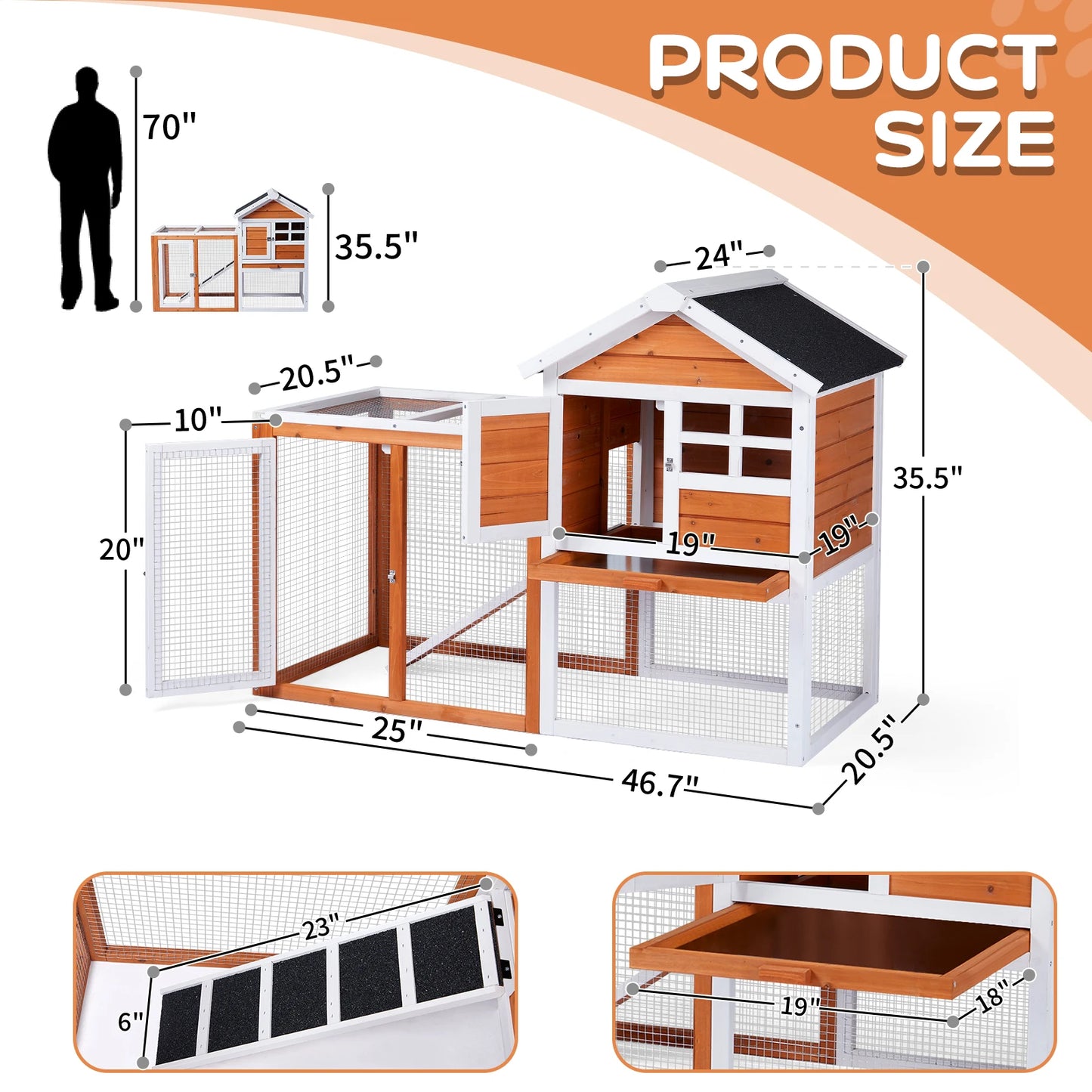 Wooden Rabbit Hutch ,Outdoor