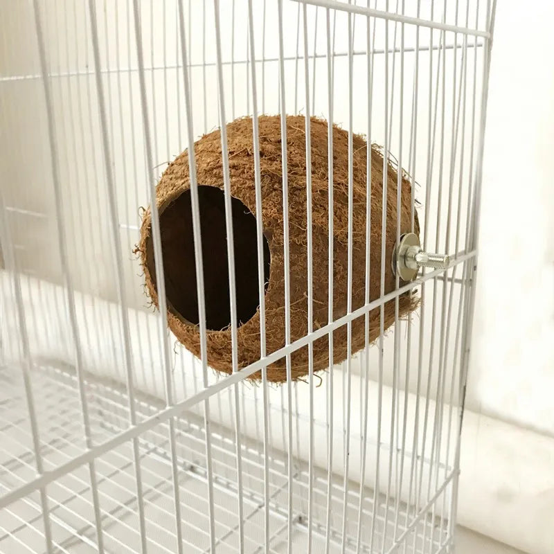 Pet Bird Comfortable Coconut Shell Nest