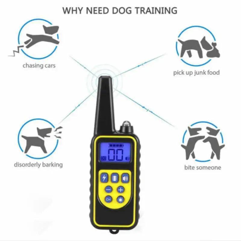 Electric Dog Training Collar Waterproof Pet Remote Control Rechargeable