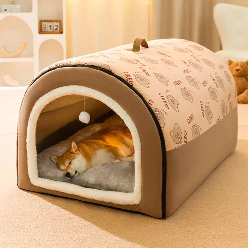 Big Dog Kennel Warm Winter Dog House Mat Detachable Washable Dogs Bed