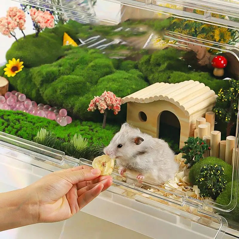 Landscaping Cage Transparent Acrylic Hamster Breeding Box, Super Large Luxury Villa