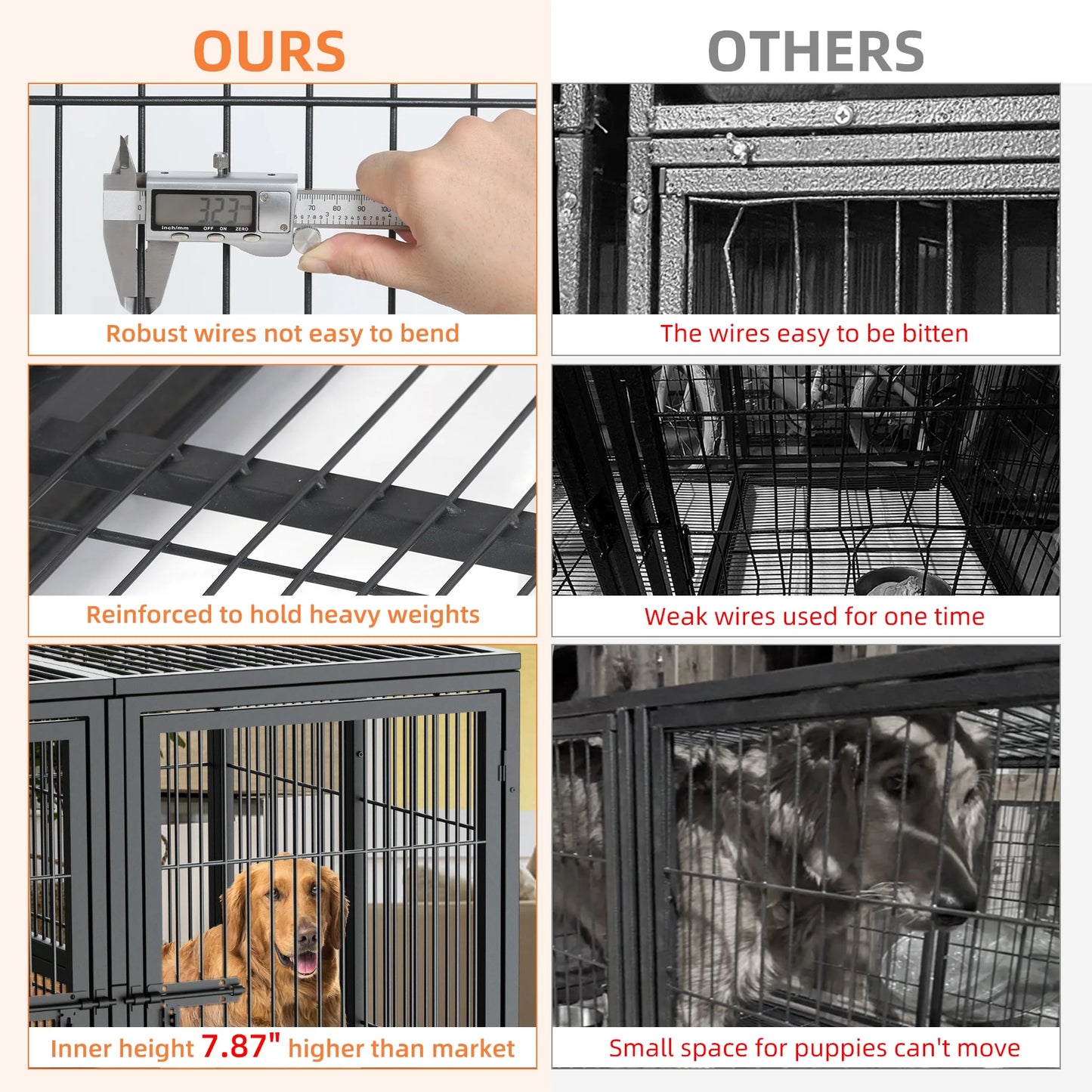 Jumbo XXL Large double door Dog Cage Heavy Duty Metal  with Steel Lock and Removable Trays