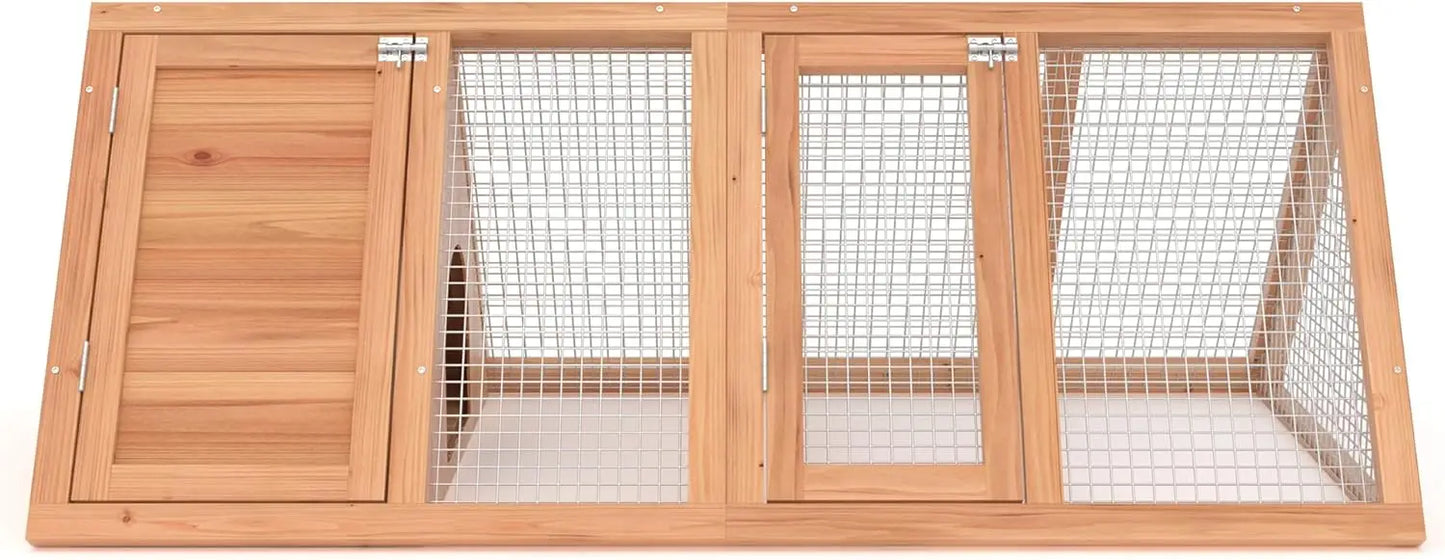 US 45.75 in. W x 24.5 in. D x 20.75 in. H Wooden A-Frame Outdoor Rabbit Cage