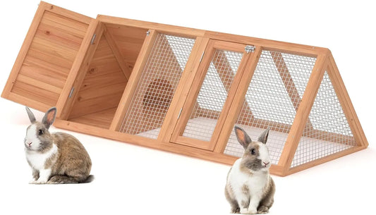 US 45.75 in. W x 24.5 in. D x 20.75 in. H Wooden A-Frame Outdoor Rabbit Cage