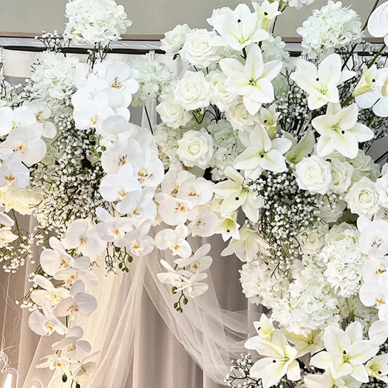 Baby Breath artificial flower row wedding arched background