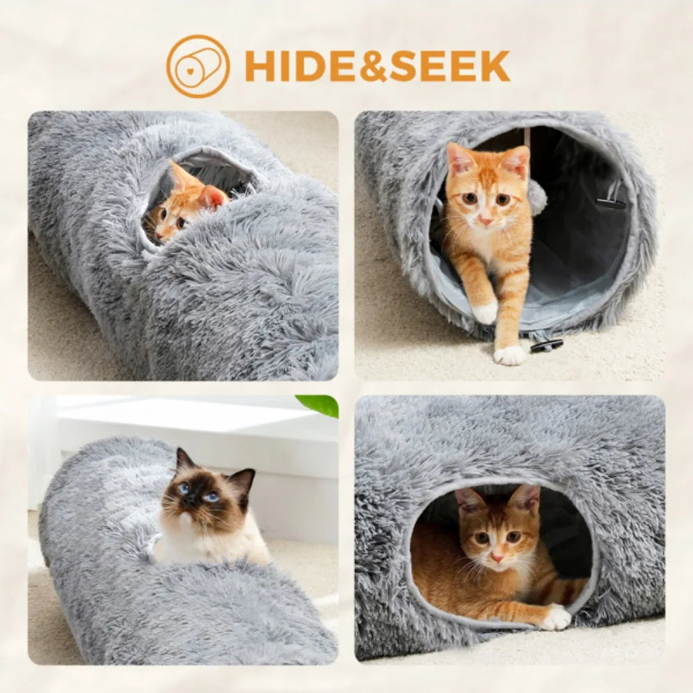 Large Cat Tunnel, 44.9 Inches Long Collapsible Cat Tube 9.8 Inches in Diameter