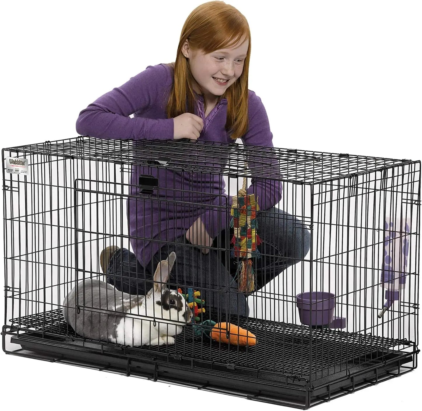 Folding Rabbit Cage ,Pan 37"L x 19"W x 20"H