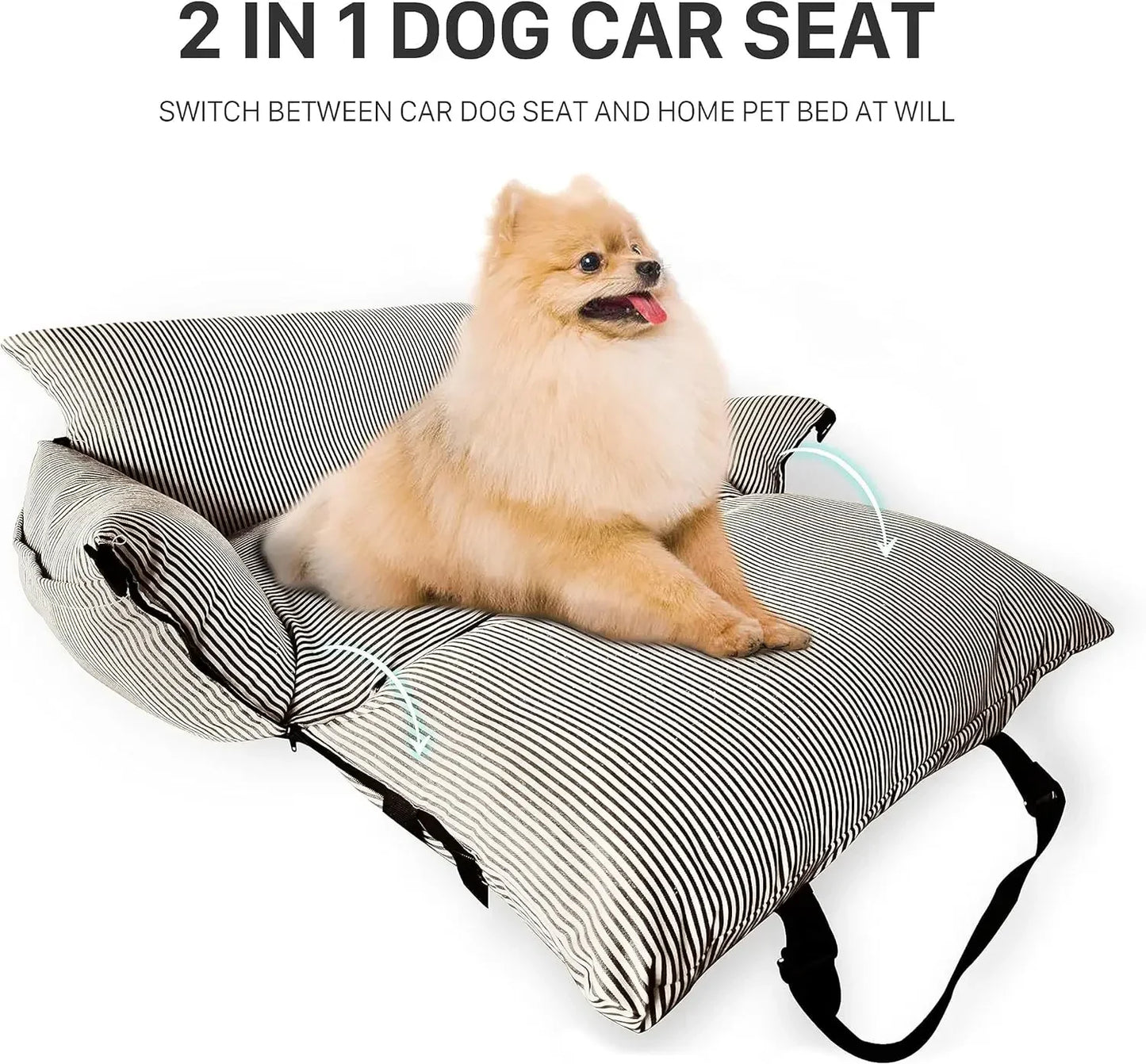 Dog Car Seat for Small Dogs Under 40 lbs, 2 in 1 Dog Bed for Car and Home