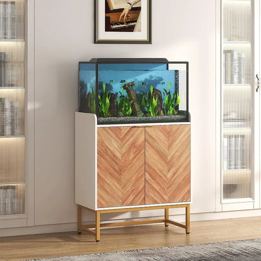 29 Gallon Fish Tank Stand With Doors & Adjustable Shelves