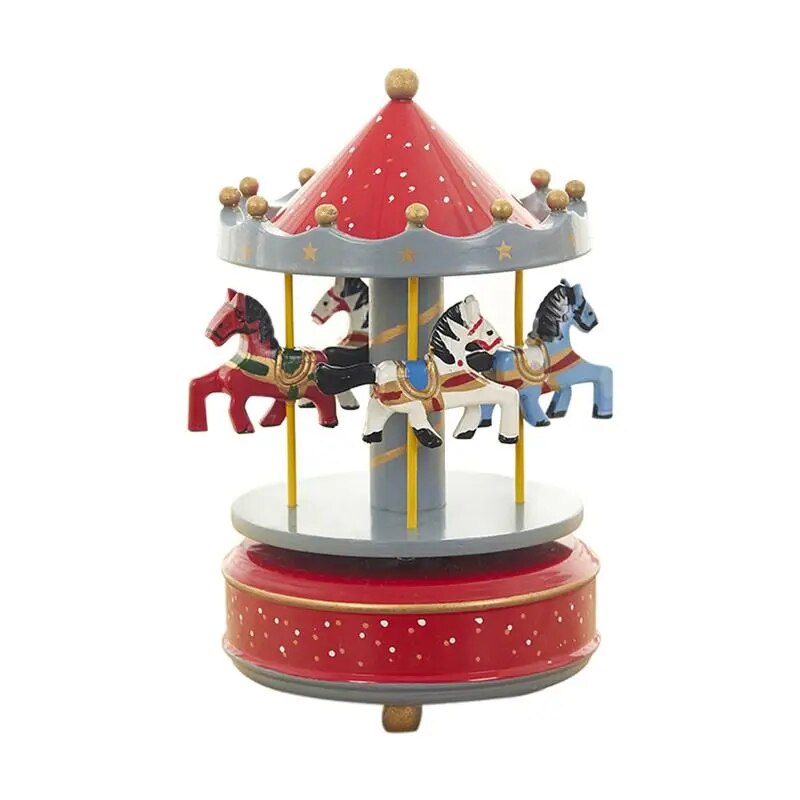 6 Colors Wooden Music Box carousel