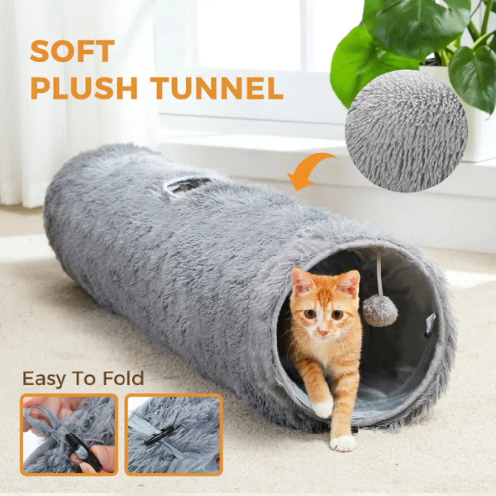 Large Cat Tunnel, 44.9 Inches Long Collapsible Cat Tube 9.8 Inches in Diameter