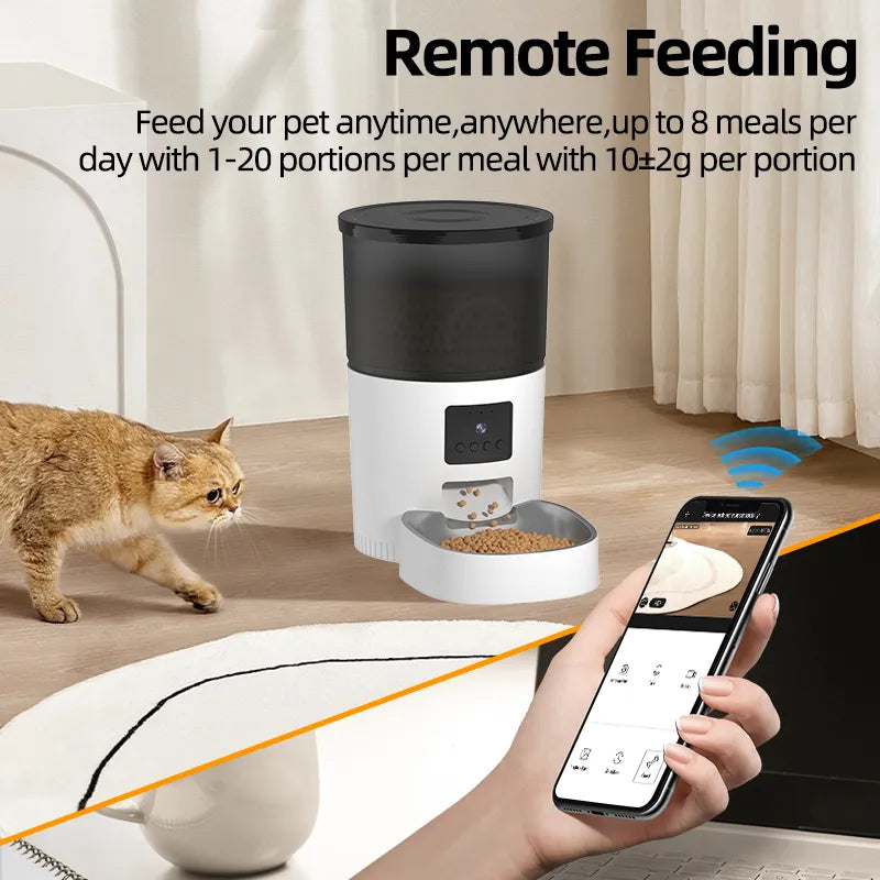 Automatic Cat Feeder With Camera Video Cat Food Dispenser