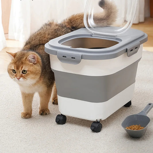 Collapsible Cat or Dog Food Storage Container