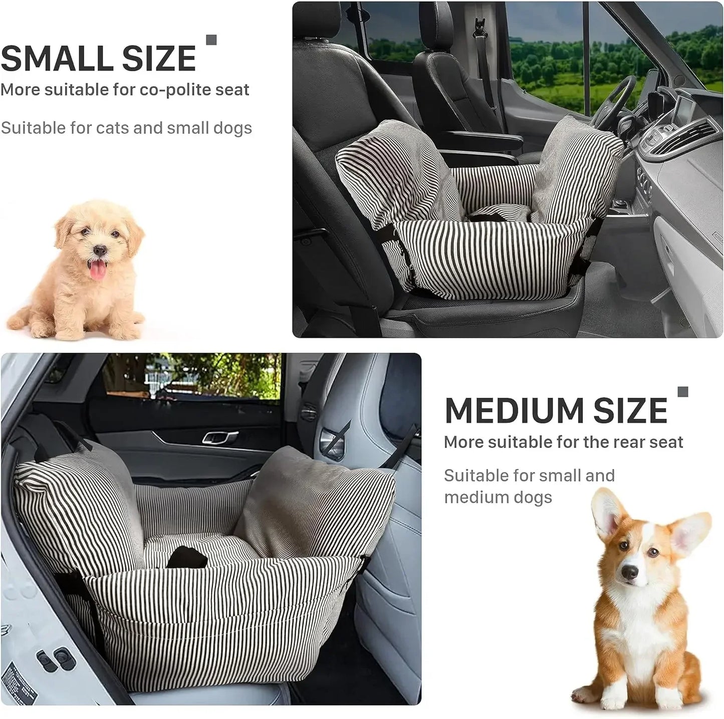 Dog Car Seat for Small Dogs Under 40 lbs, 2 in 1 Dog Bed for Car and Home