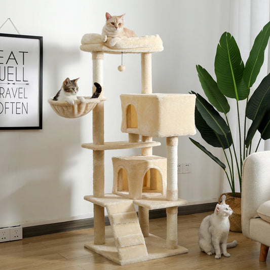 Tall Cat Tower with Large Cat Condo Cozy Perch Bed