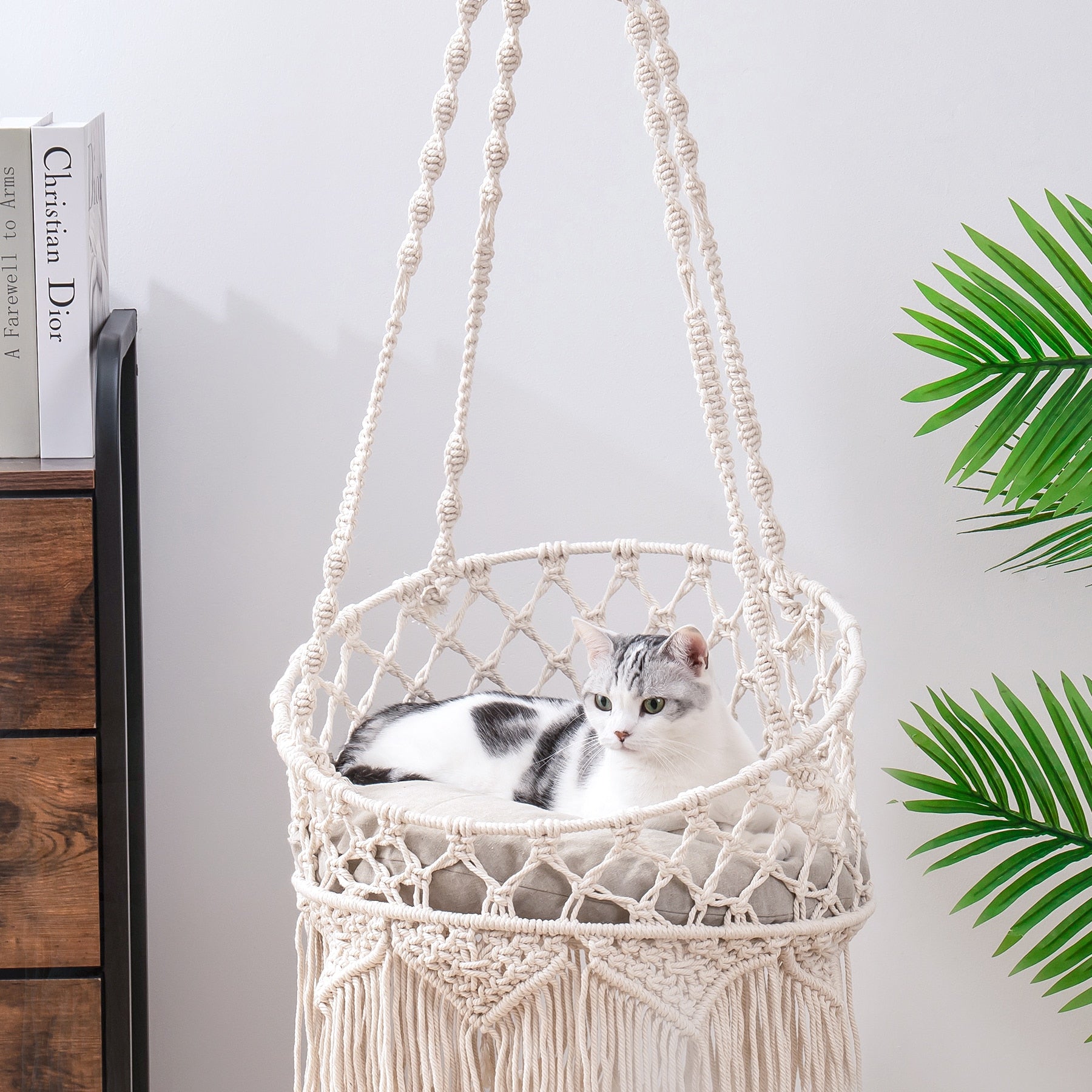 Handwoven Cat Window Perch Bed Indoor/Outdoor Hammock for Cats - skipjackltd