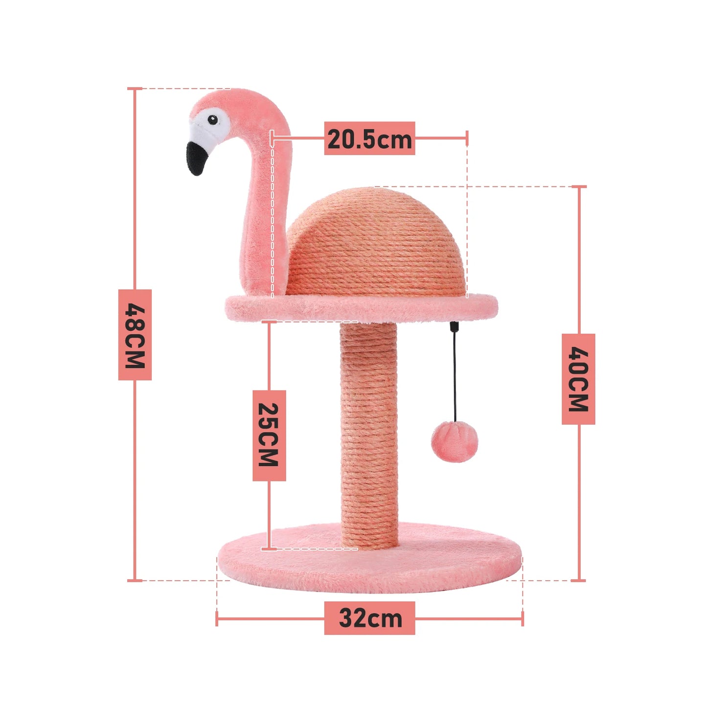 Animal Shaped Cat Scratching Post Flamingos Cute Cat Tree Tower