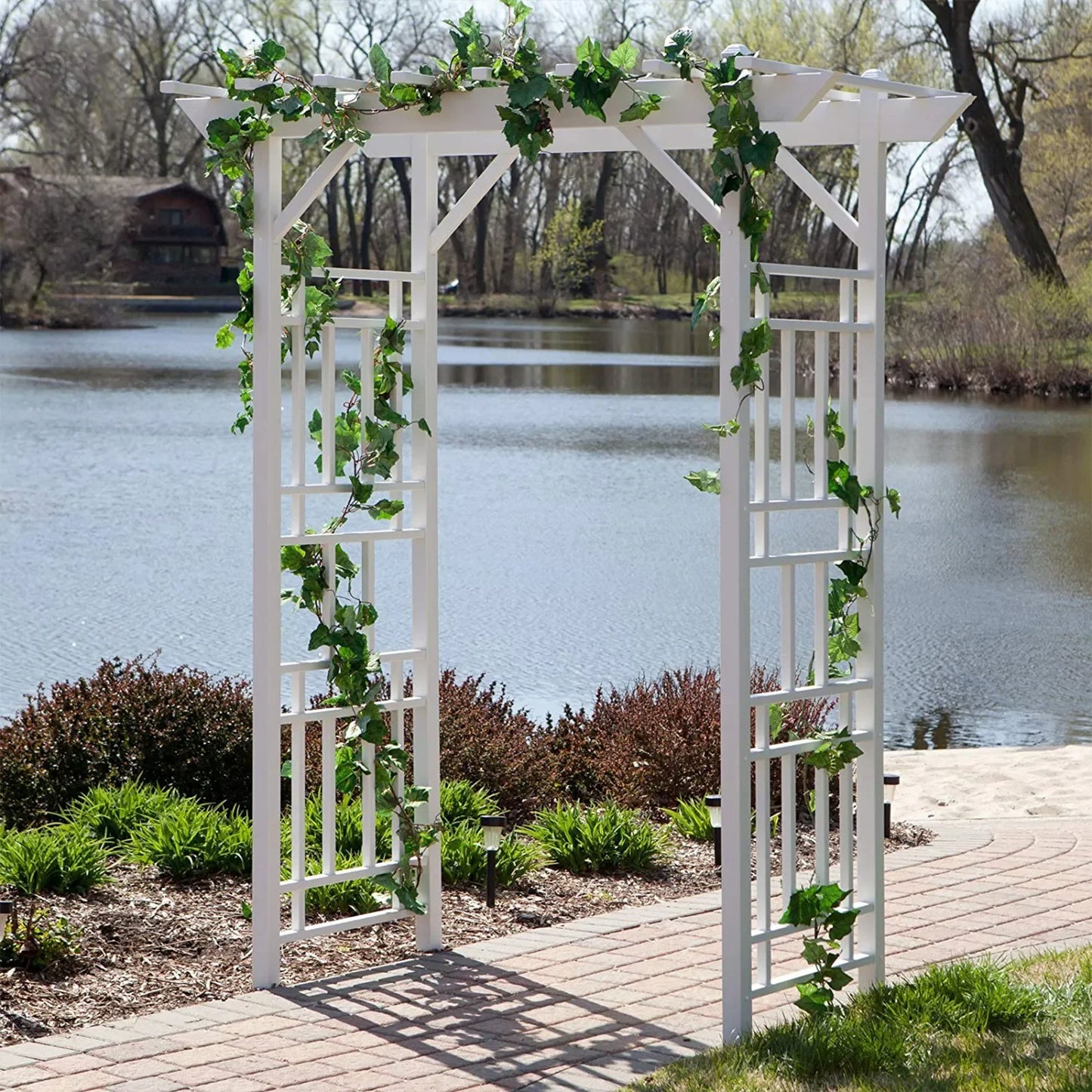 US Heavy Duty Metal Garden Arch with roses