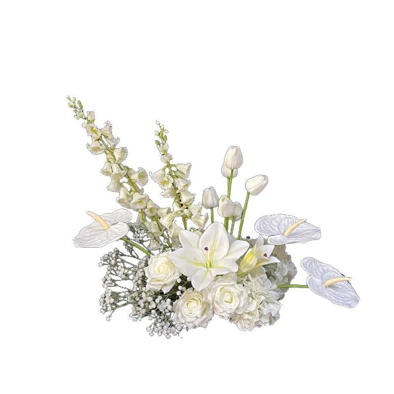 Baby Breath artificial flower row wedding arched background