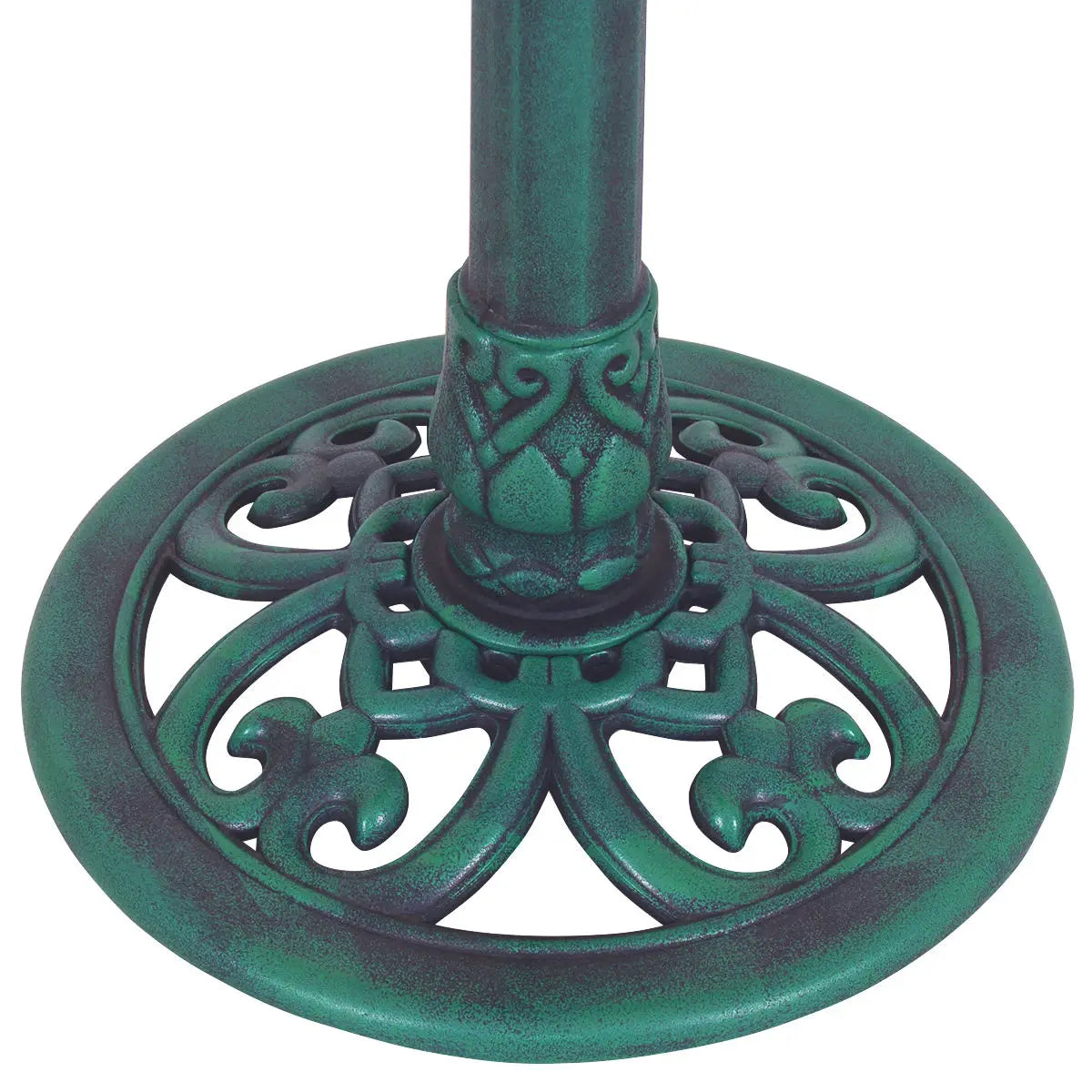 Green Pedestal Bird Bath Feeder Freestanding