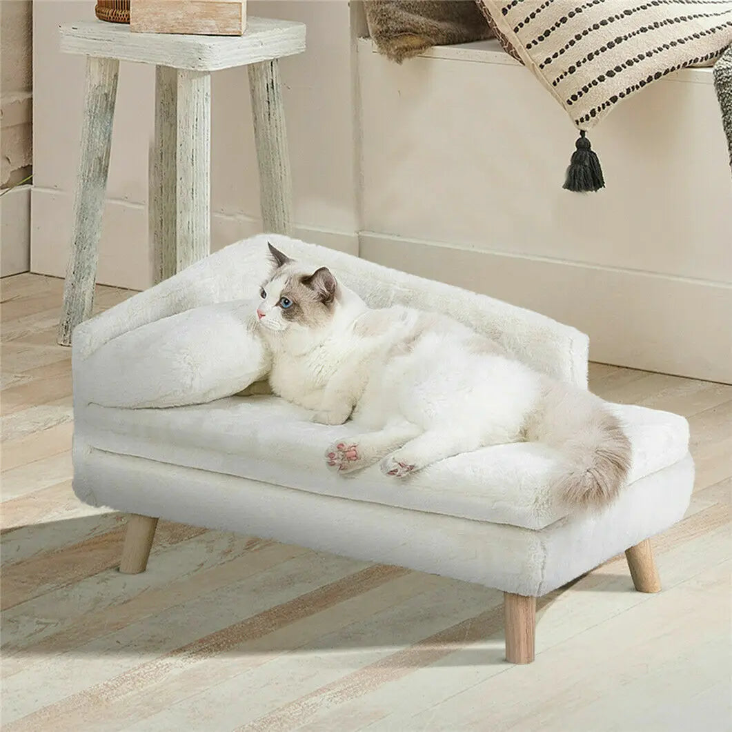 Elevated Pet Bed Solid Wood Leg Dog or Cat Sofa