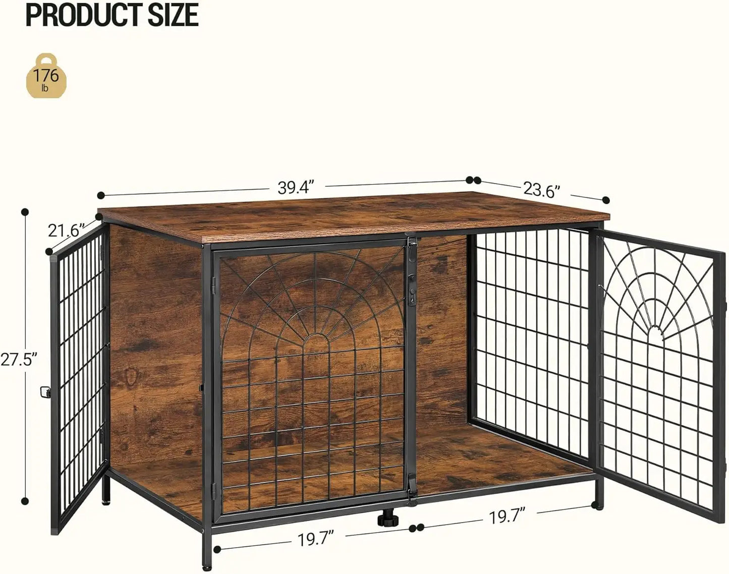 39.4" Dog Crate Furniture,  Heavy Duty Dog Kennel