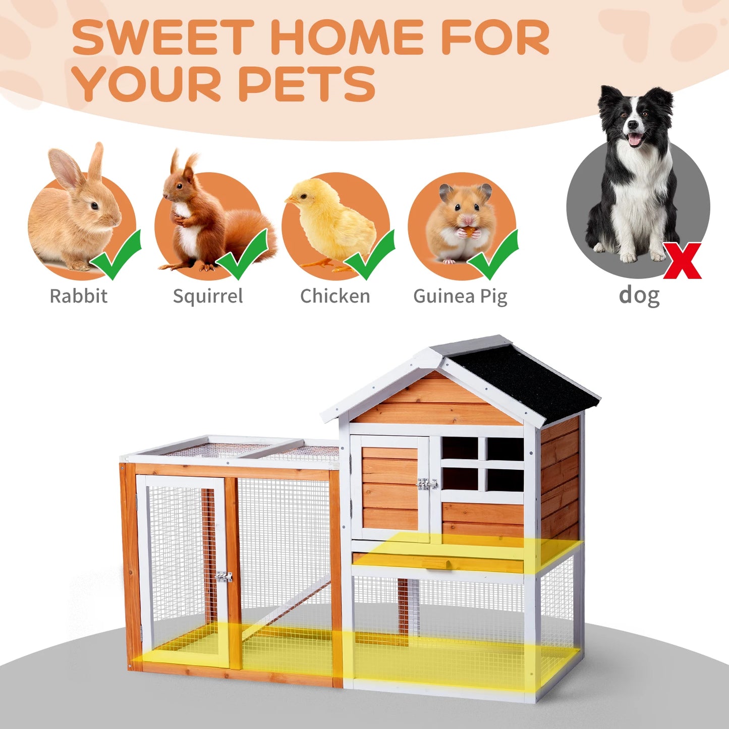 Wooden Rabbit Hutch ,Outdoor