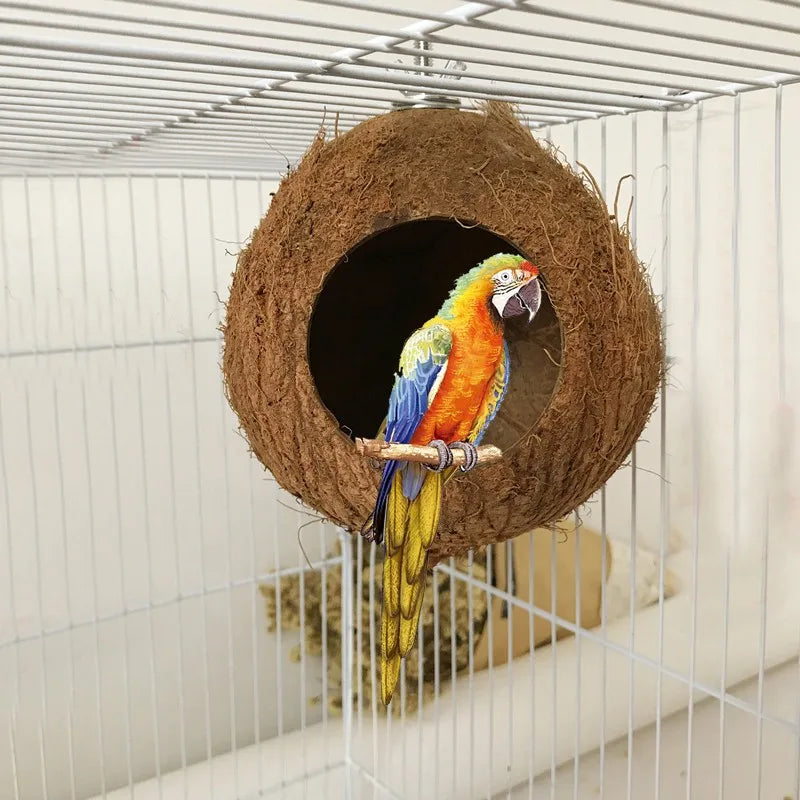 Pet Bird Comfortable Coconut Shell Nest