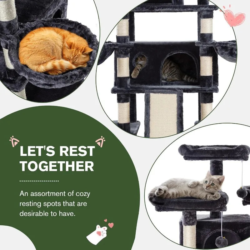 68 Inches Multi-Level Large Cat Tree Tower