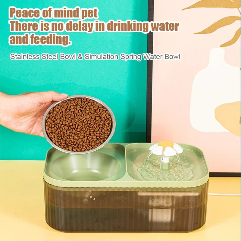 Automatic Cat Feeder Water Dispenser Large Capacity