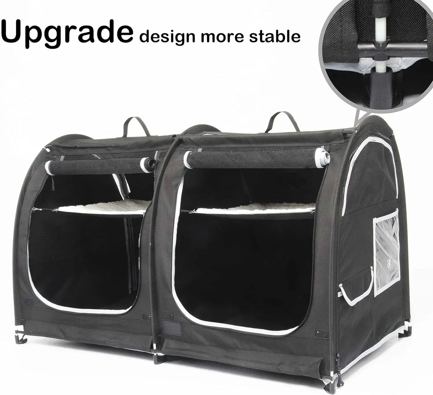 Portable 2 Pet Carriers for Cats Collapsible Cat Condo for Car Travel