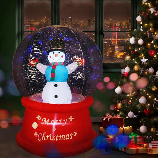 Christmas 2024 New Inflatable Snow Globe with Music Snowman Air Blower Bright LED Light