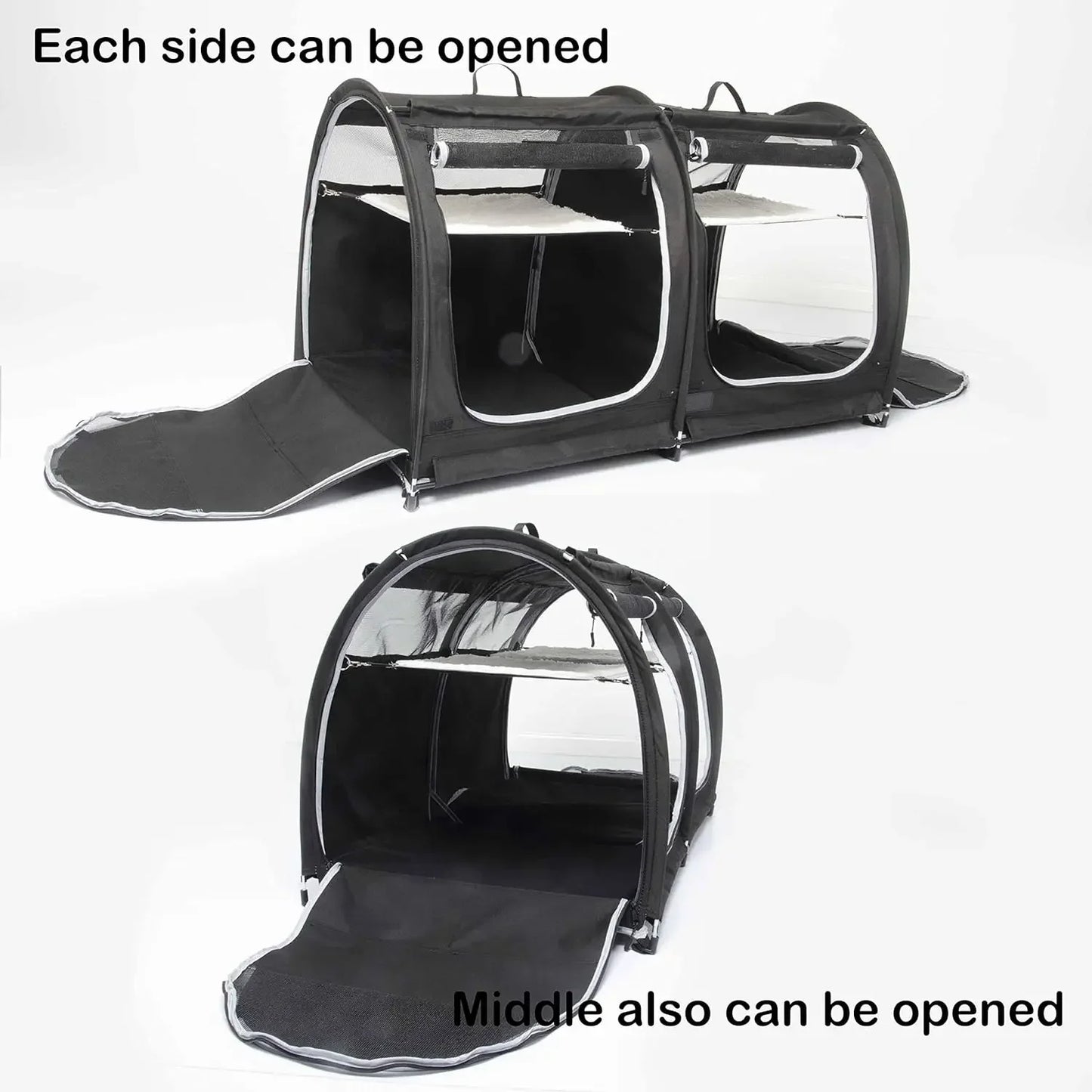 Portable 2 Pet Carriers for Cats Collapsible Cat Condo for Car Travel