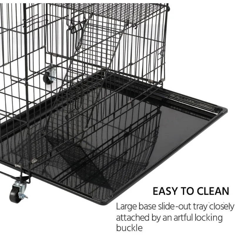 49'' Collapsible Cat Cage 4-Tier Metal