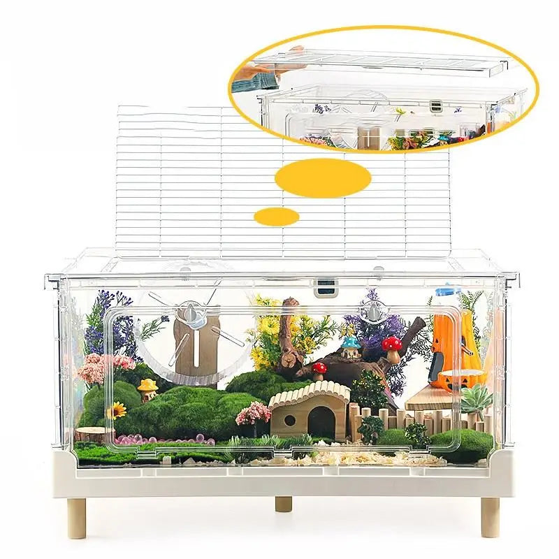 Landscaping Cage Transparent Acrylic Hamster Breeding Box, Super Large Luxury Villa