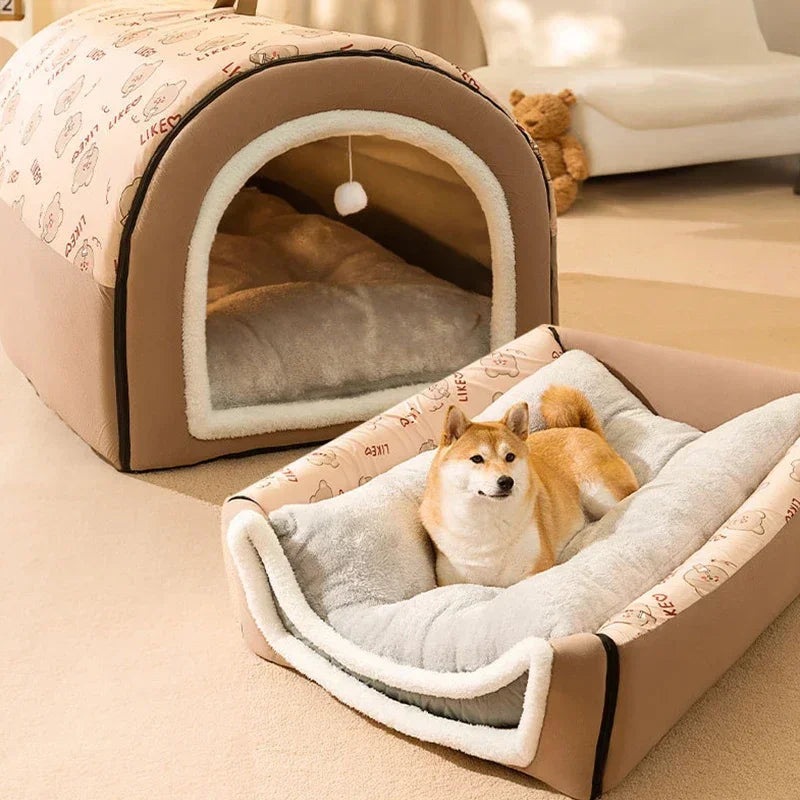 Big Dog Kennel Warm Winter Dog House Mat Detachable Washable Dogs Bed