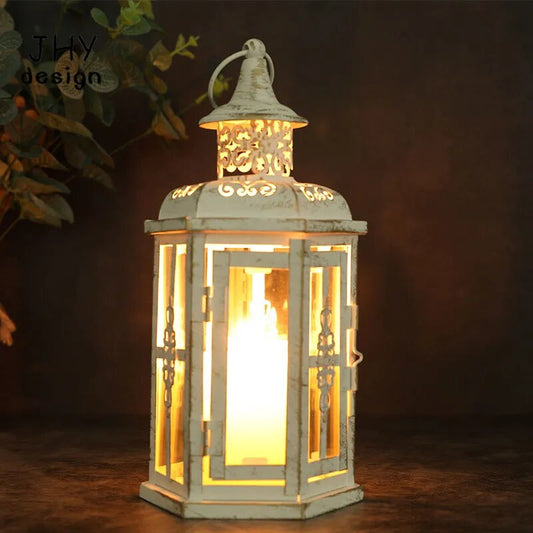 Decorative Candle lantern High Vintage Style Hanging Lantern Metal