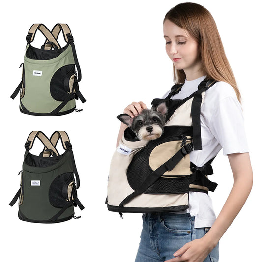 Cat or Dog Carrier Breathable Canvas Portable Backpack Cross Shoulder Strap