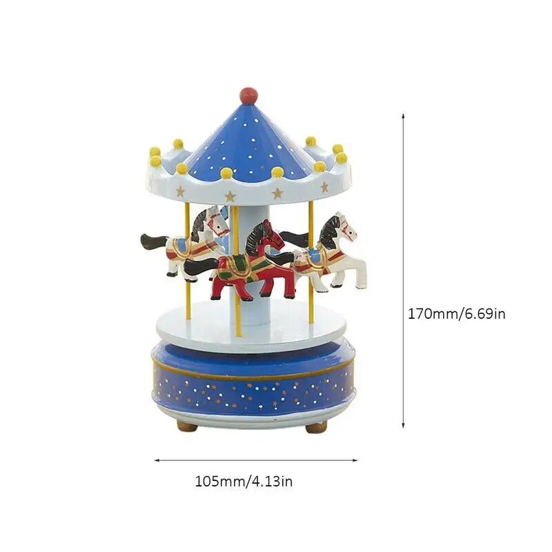 6 Colors Wooden Music Box carousel