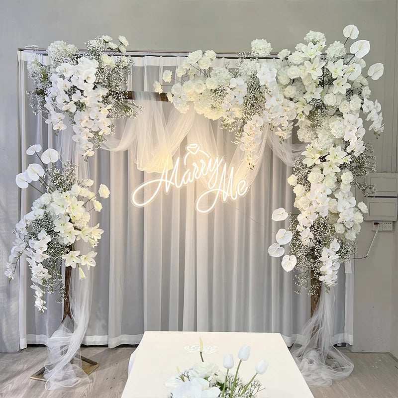 Baby Breath artificial flower row wedding arched background