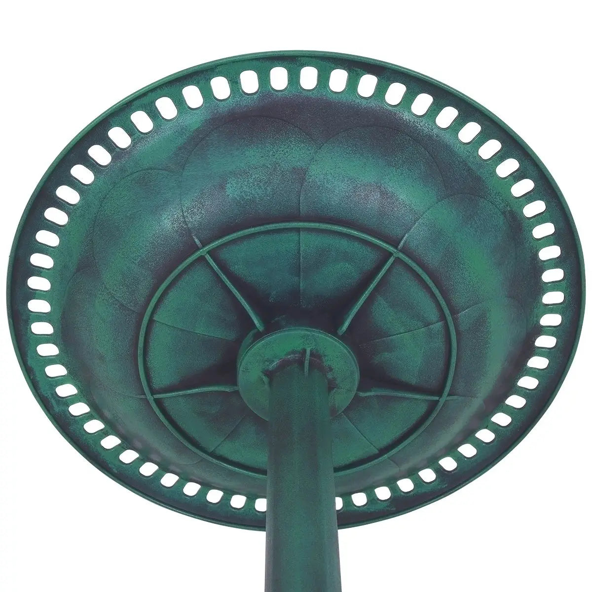 Green Pedestal Bird Bath Feeder Freestanding